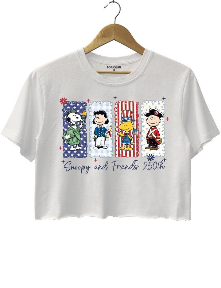 Patriotic Dog America 250 Anniversary Crop Top