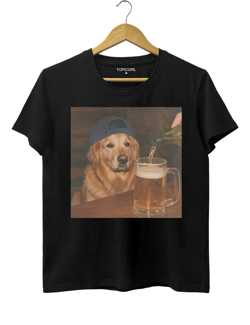 Funny Golden Retriever Drinking Beer Tee
