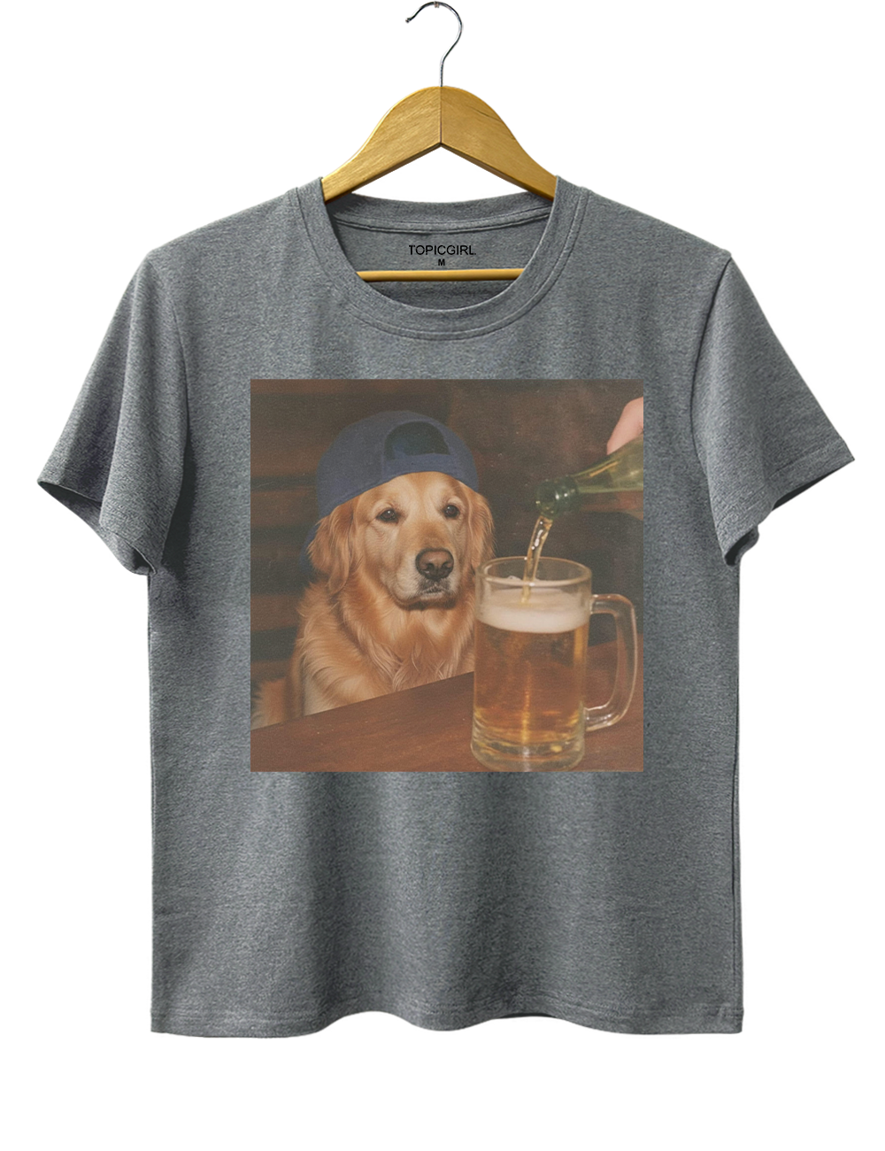 Funny Golden Retriever Drinking Beer Tee