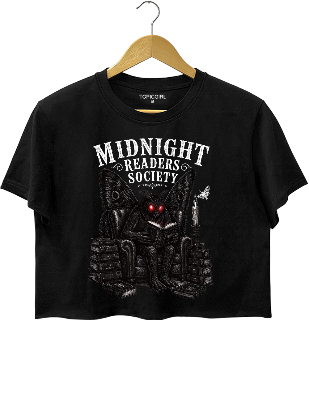 Book Lover Midnight Readers Society Mothman Dark Gothic Crop Top