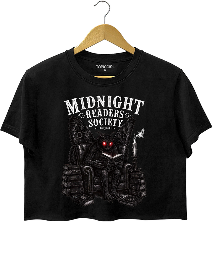Book Lover Midnight Readers Society Mothman Dark Gothic Crop Top