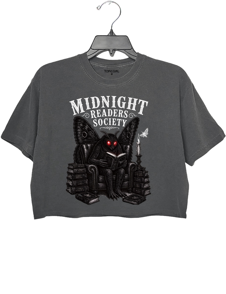 Book Lover Midnight Readers Society Mothman Dark Gothic Crop Top