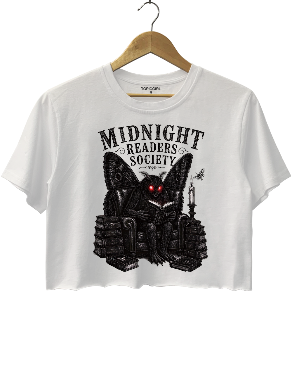 Book Lover Midnight Readers Society Mothman Dark Gothic Crop Top