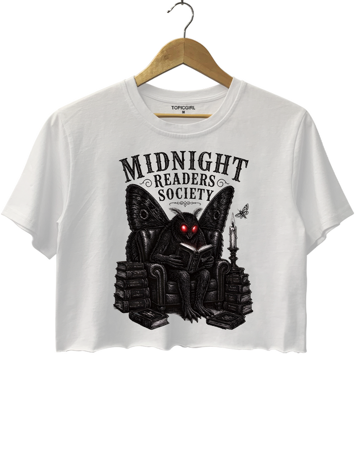 Book Lover Midnight Readers Society Mothman Dark Gothic Crop Top
