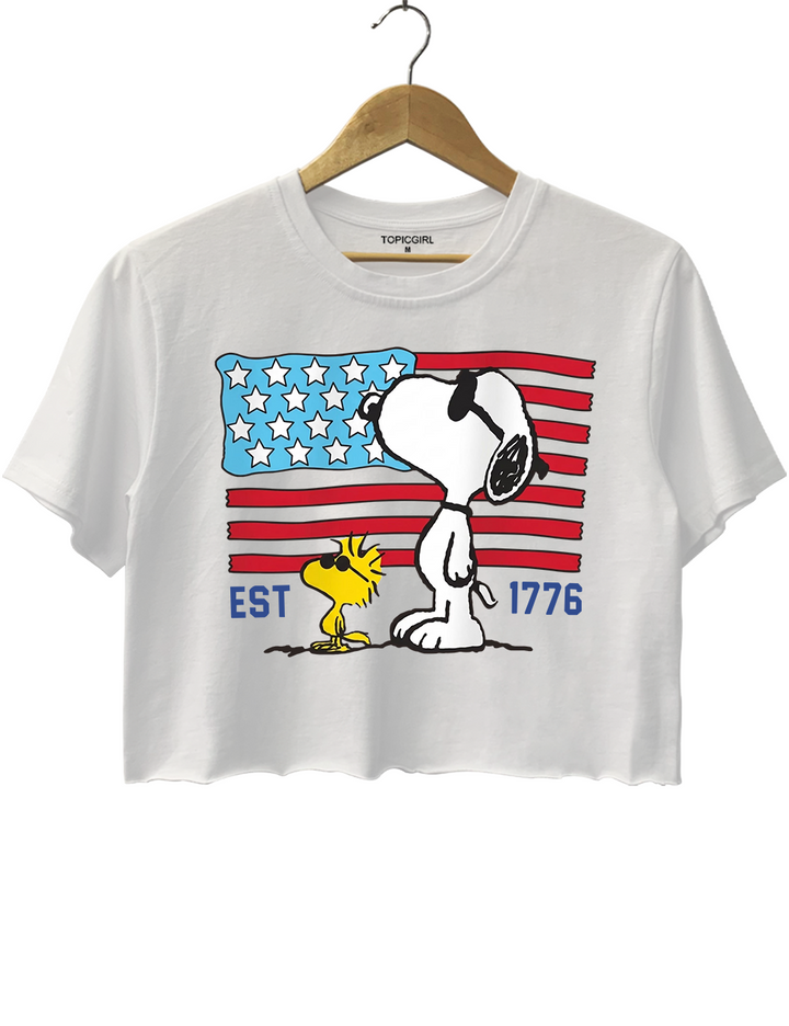 Patriotic Snoopy Crop Top