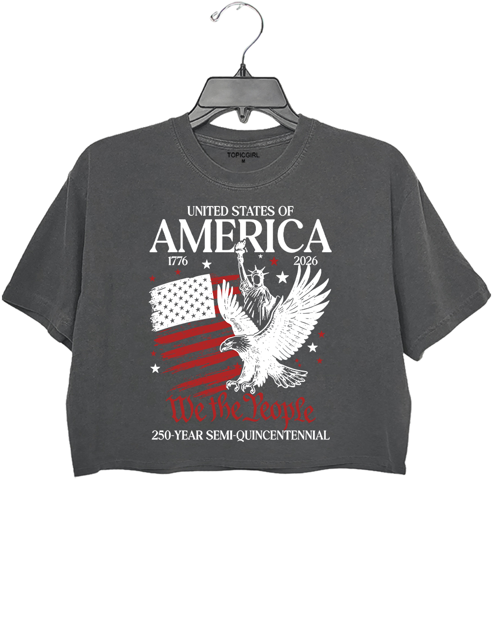 America 250 Patriotic Eagle Crop Top