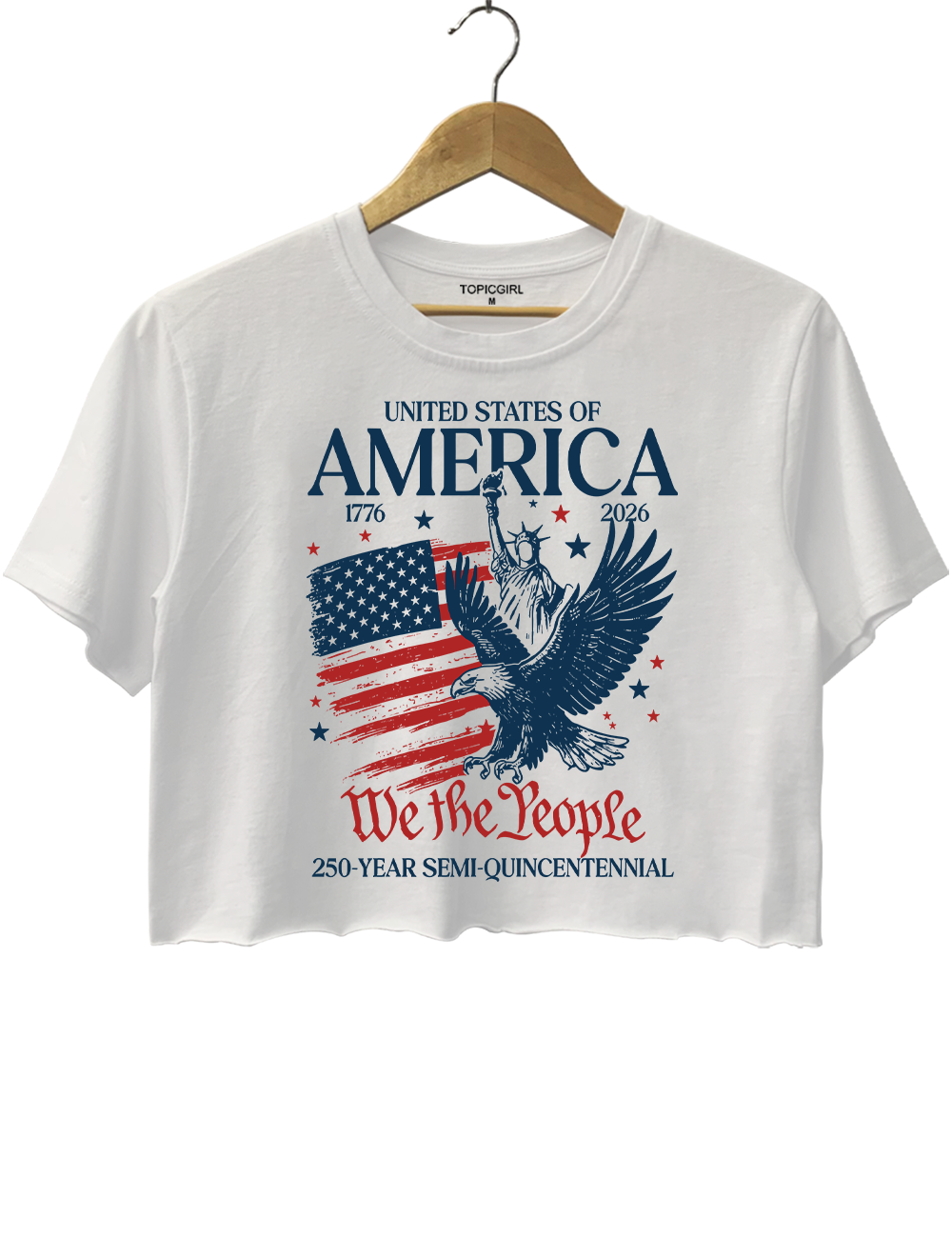 America 250 Patriotic Eagle Crop Top