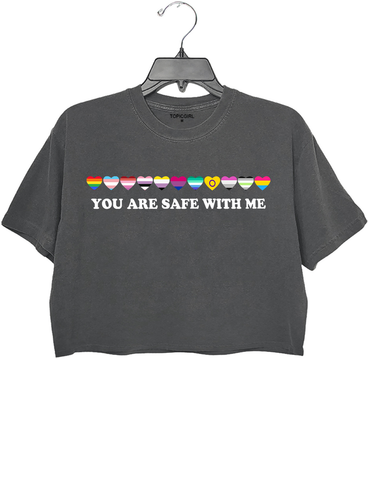 You Are Safe With Me LGBT Friendly Crop Top
