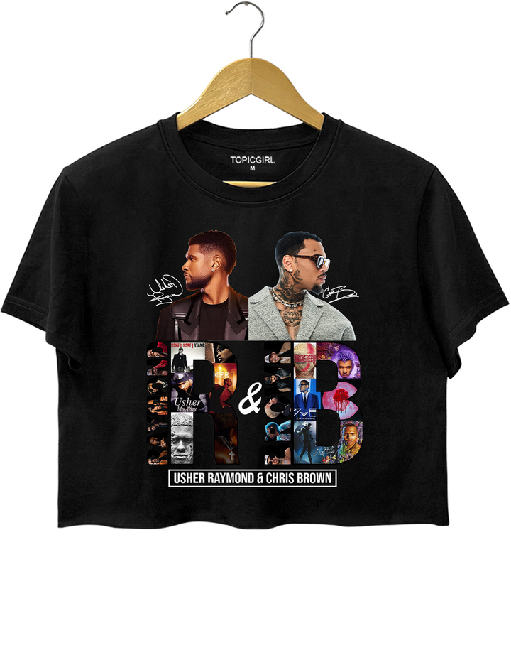 Usher Chris Brown Raymond and Brown R&amp;B Tour Crop Top