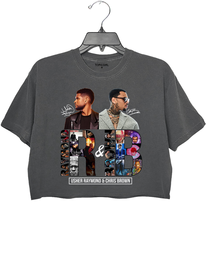 Usher Chris Brown Raymond and Brown R&amp;B Tour Crop Top