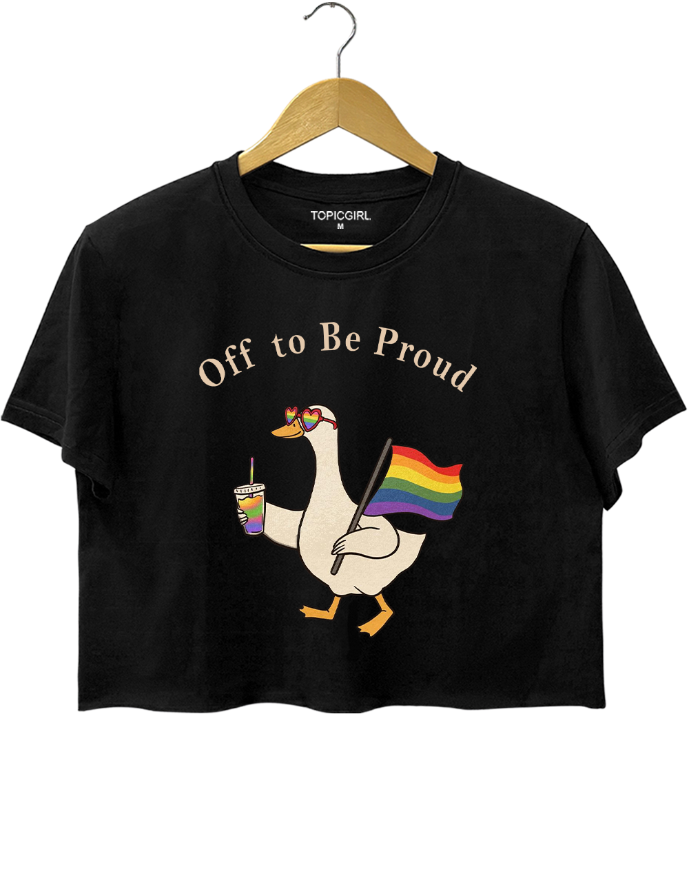 Off To Be Proud Goose LGBT Rainbow Crop Top
