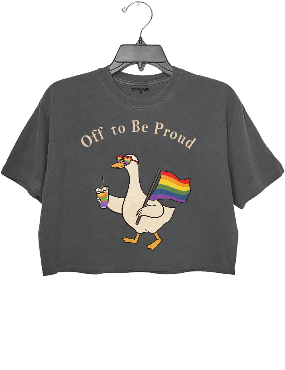 Off To Be Proud Goose LGBT Rainbow Crop Top