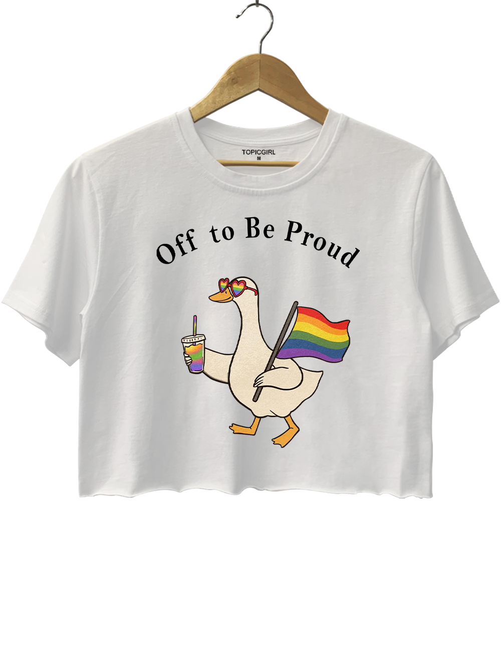 Off To Be Proud Goose LGBT Rainbow Crop Top