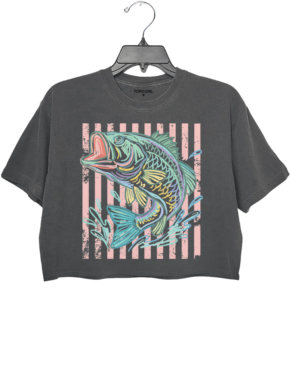 Retro Bass Fish Trendy Beach Crop Top