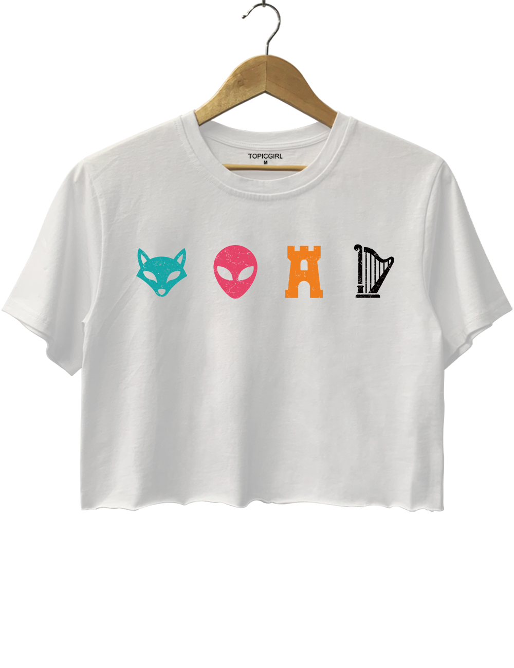 Fox Alien Castle Harper Basketball Fan Crop Top