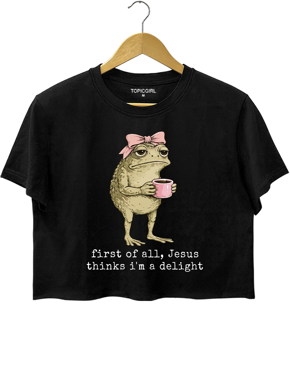 Christian Frog Coffee Crop Top