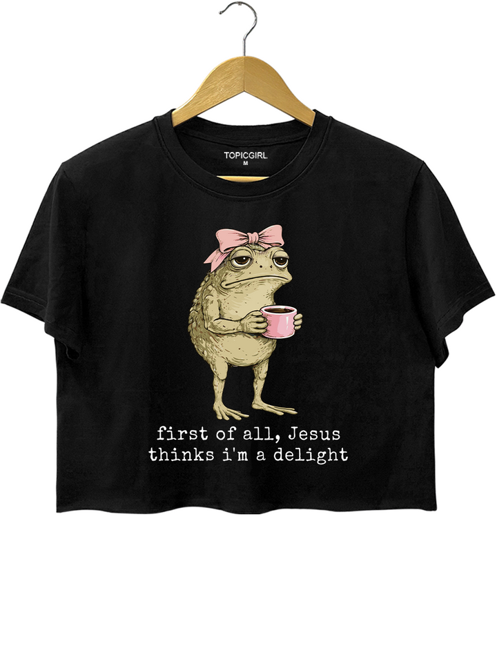 Christian Frog Coffee Crop Top