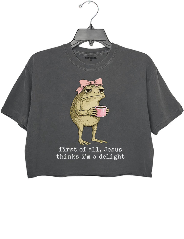 Christian Frog Coffee Crop Top