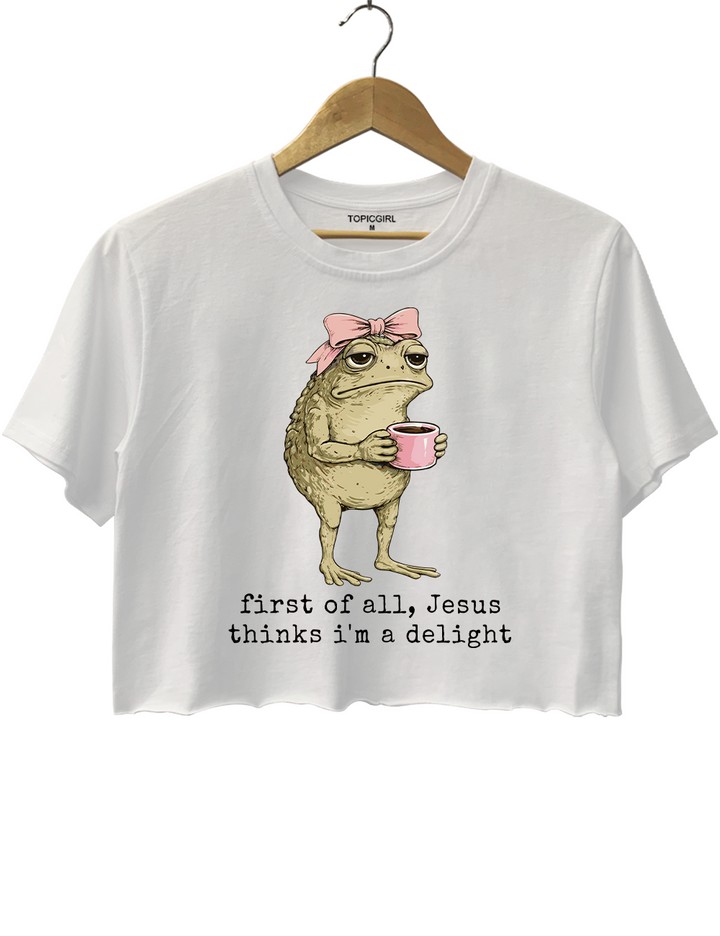 Christian Frog Coffee Crop Top