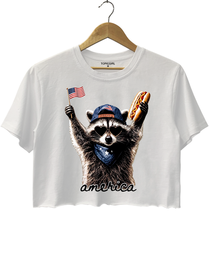 Feral &amp; Free Racoon Crop Top