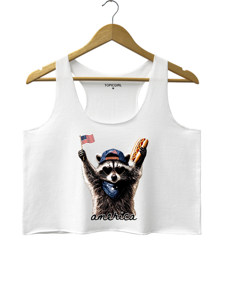 Feral &amp;amp; Free Racoon Crop Tank Top