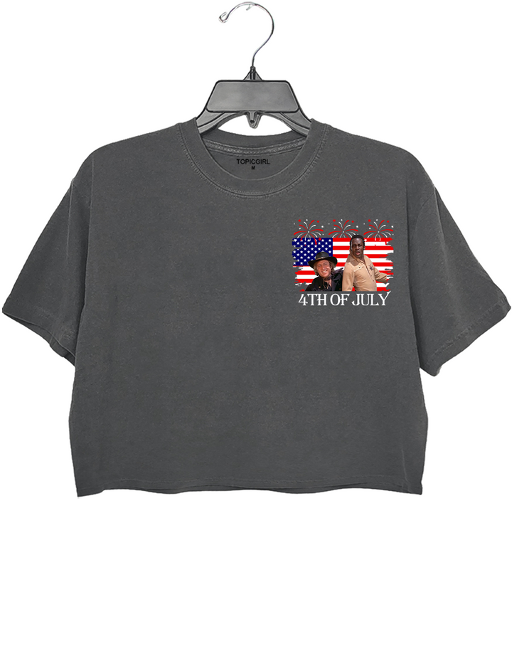 Where The White Women At On The Fourth Of July Blazing Saddles Crop Top