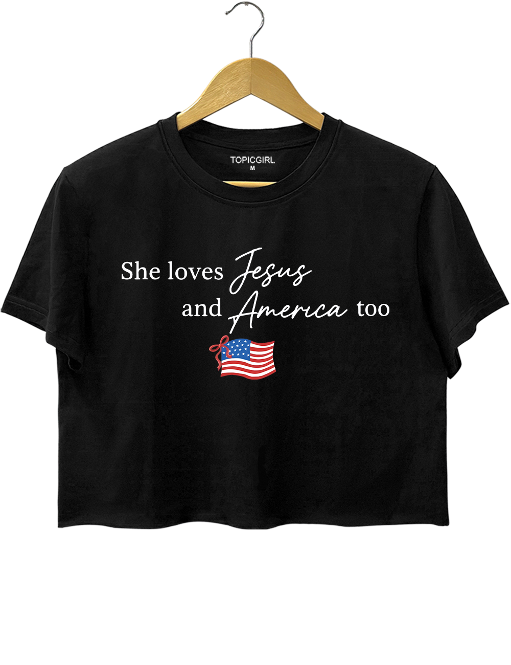 She Loves Jesus And America Too Crop Top