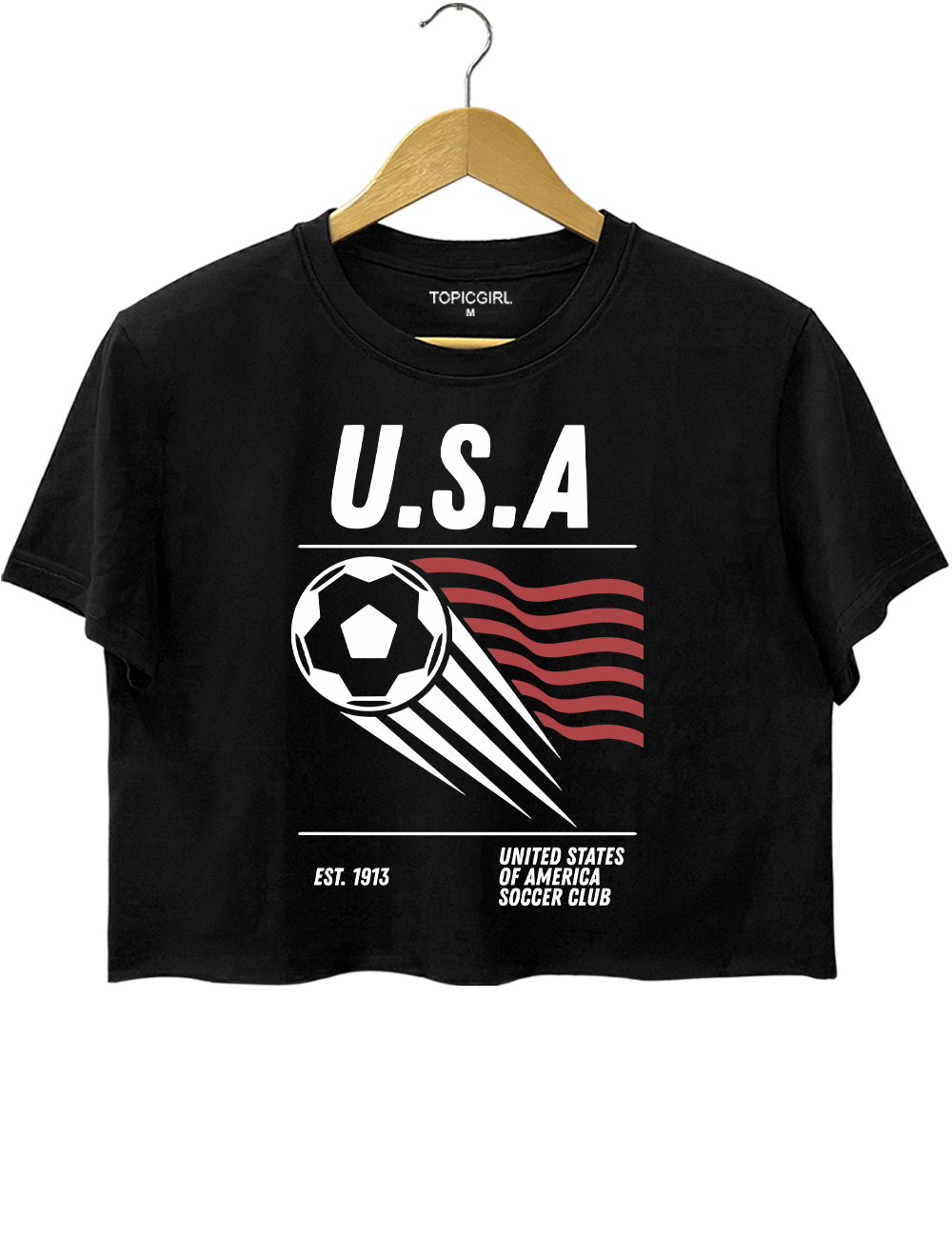 90s United States Of America Soccer Crop Top