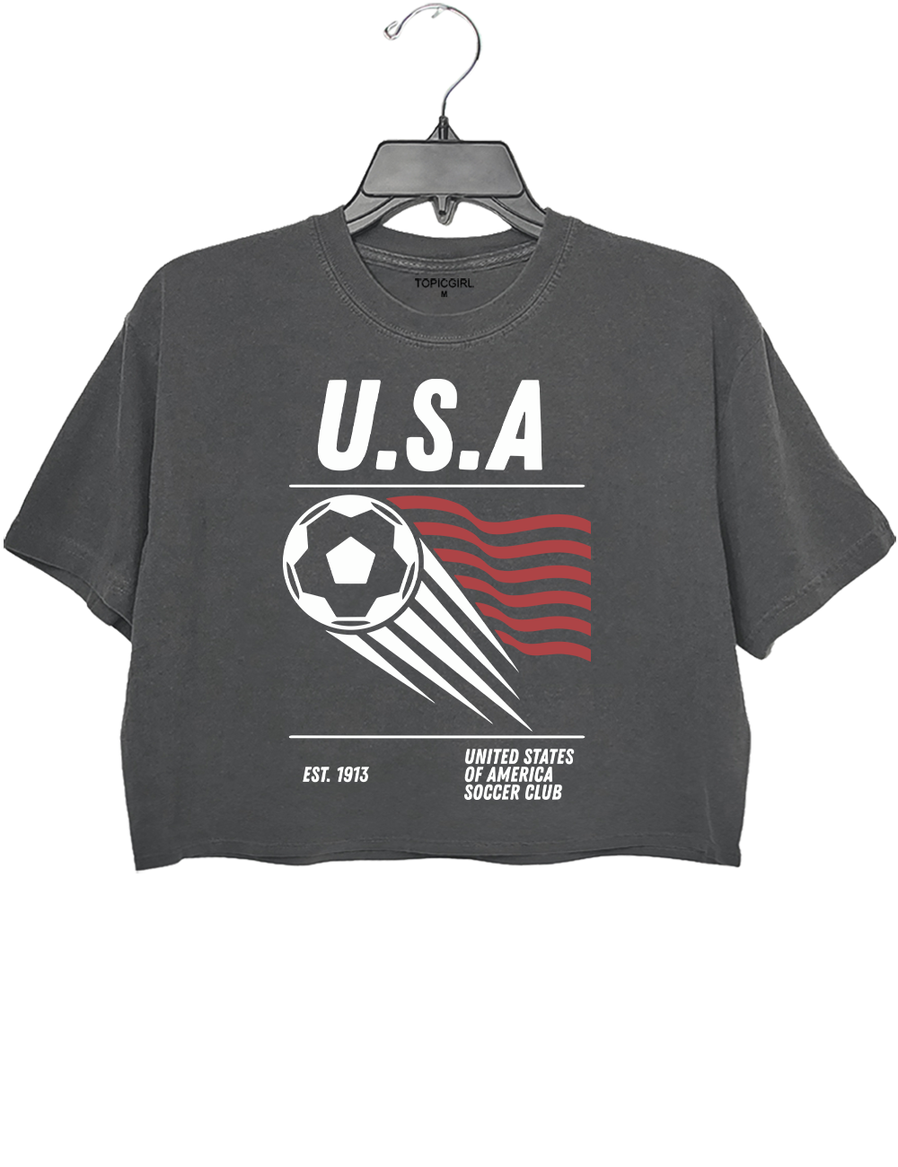 90s United States Of America Soccer Crop Top