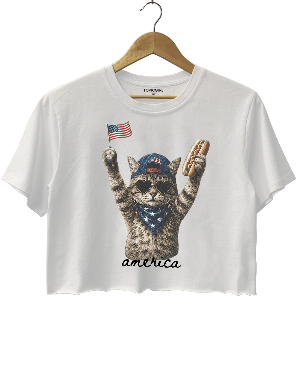 Patriotic Cat Crop Top