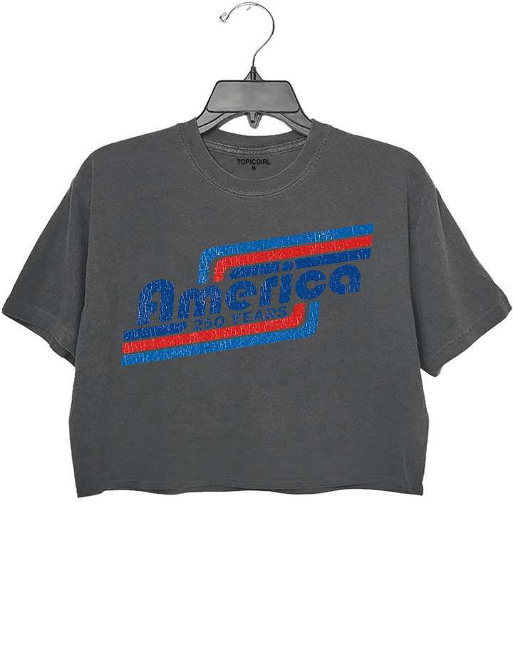 Patriotic Vintage 250 Years USA Crop Top