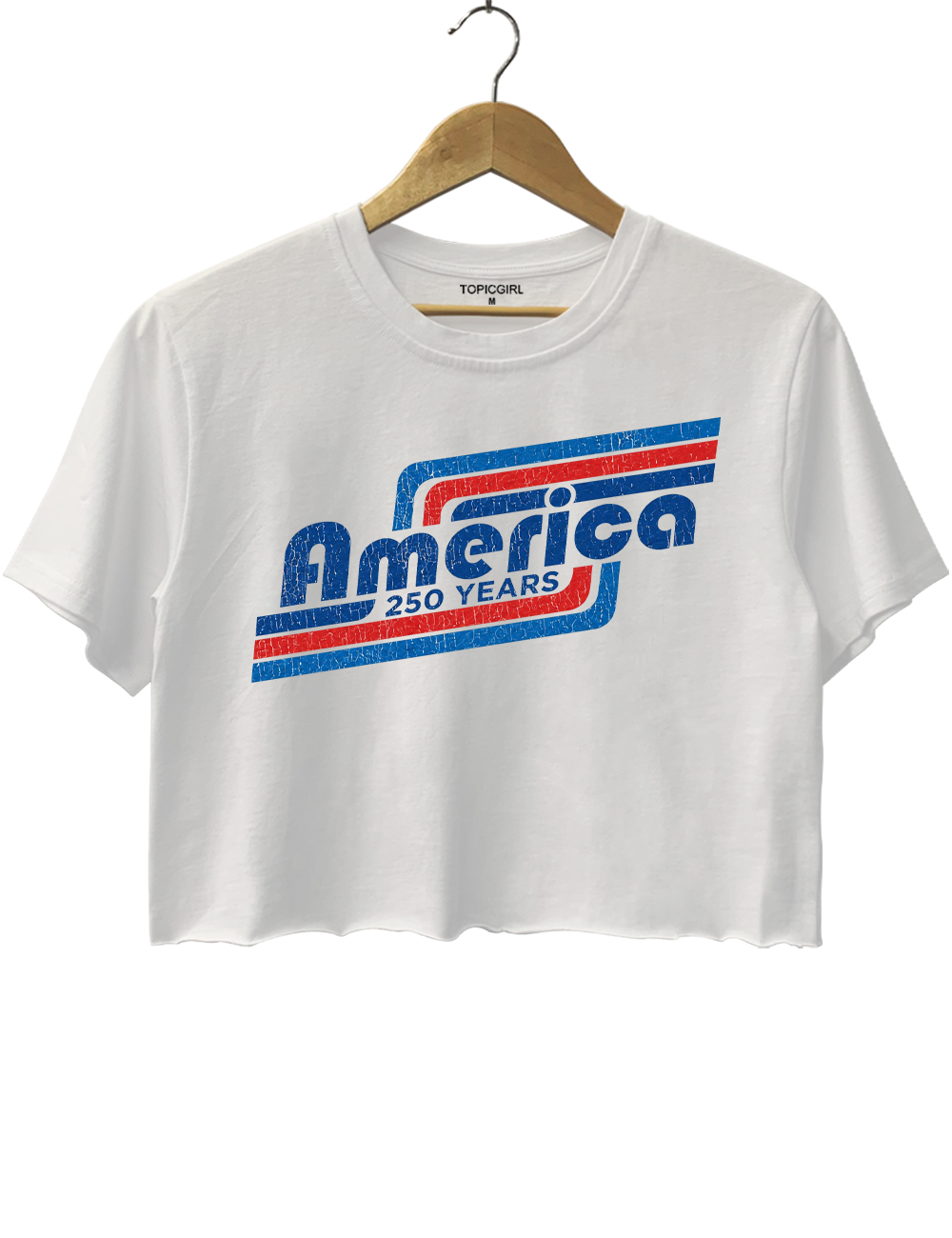 Patriotic Vintage 250 Years USA Crop Top