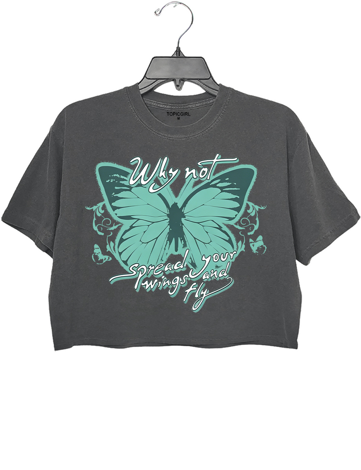 Y2K Hilary Duff Why Not Butterfly Crop Top