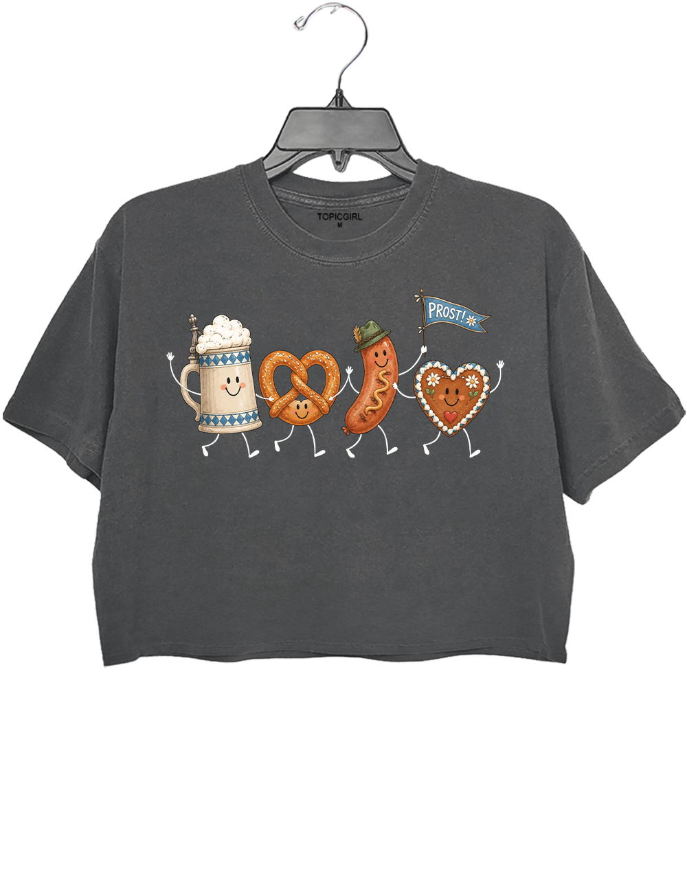 Prost Drinking Stein Bratwurst Crop Top