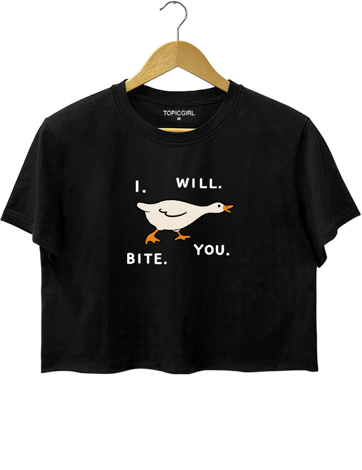 I Will Bite You Goose Crop Top