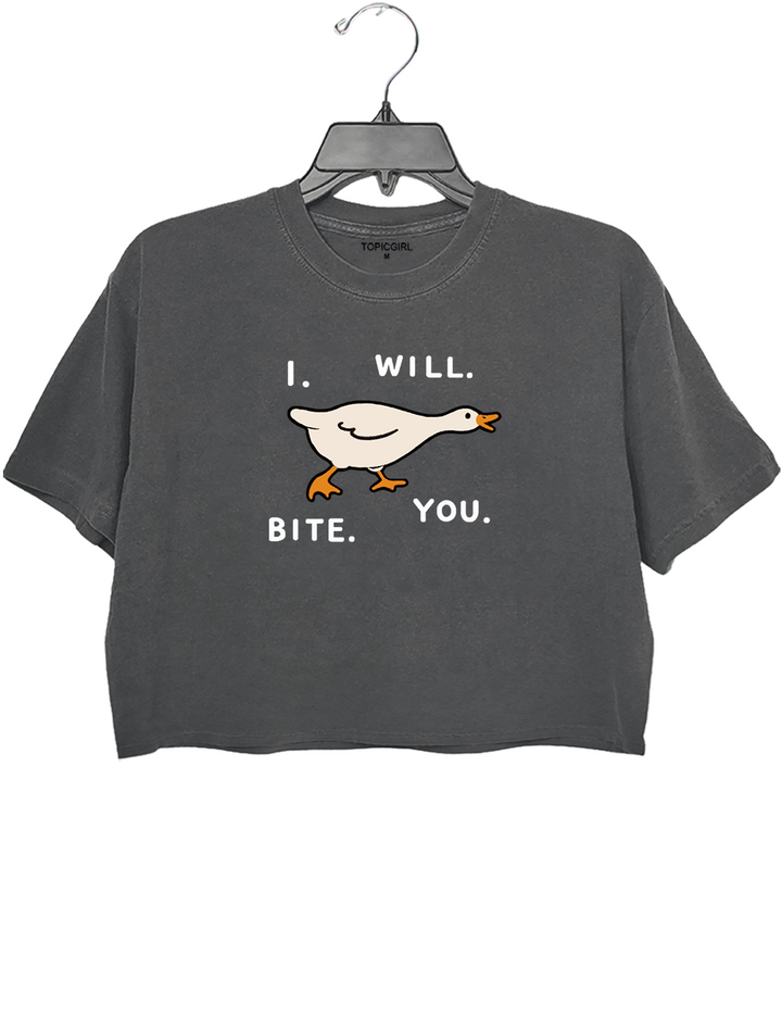 I Will Bite You Goose Crop Top