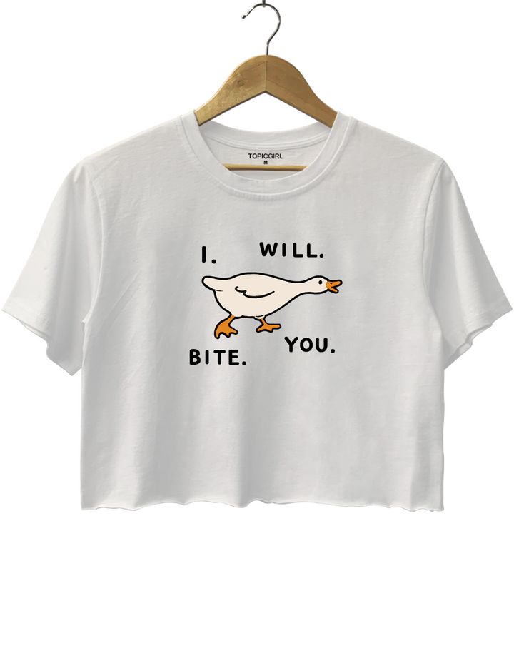 I Will Bite You Goose Crop Top