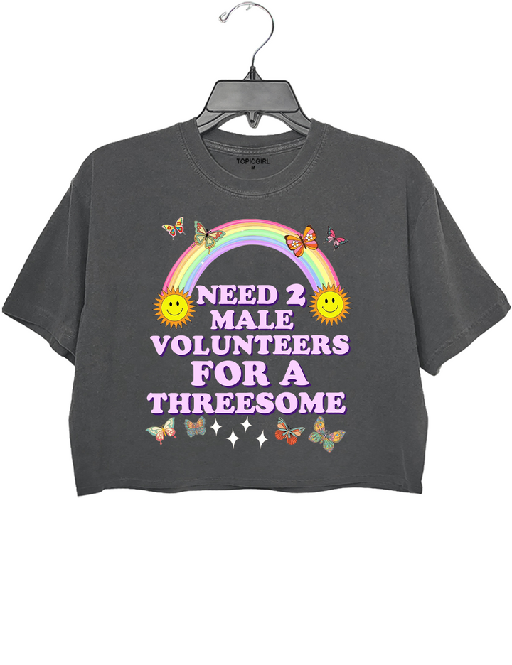 Need 2 Male Volunteers For A Threesome Crop Top