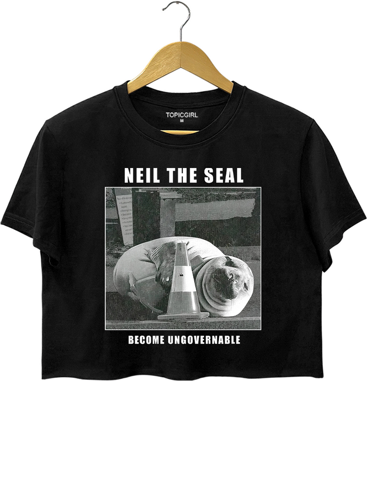 Vintage Neil The Seal Become Ungovernable Crop Top