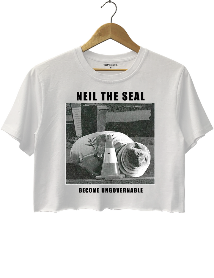 Vintage Neil The Seal Become Ungovernable Crop Top