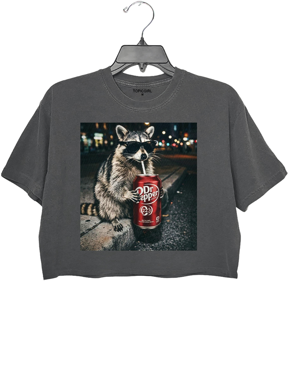 Raccoons Dr Pepperr Meme Crop Top