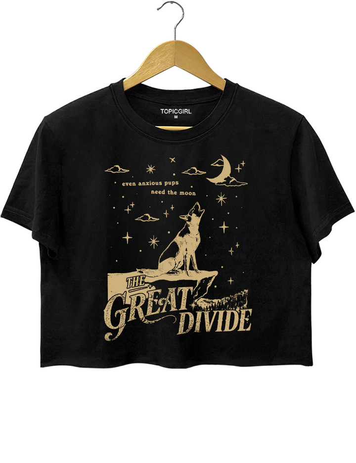 Even Anxious Pups Need The Moon The Great Divide Crop Top