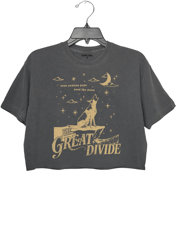 Even Anxious Pups Need The Moon The Great Divide Crop Top