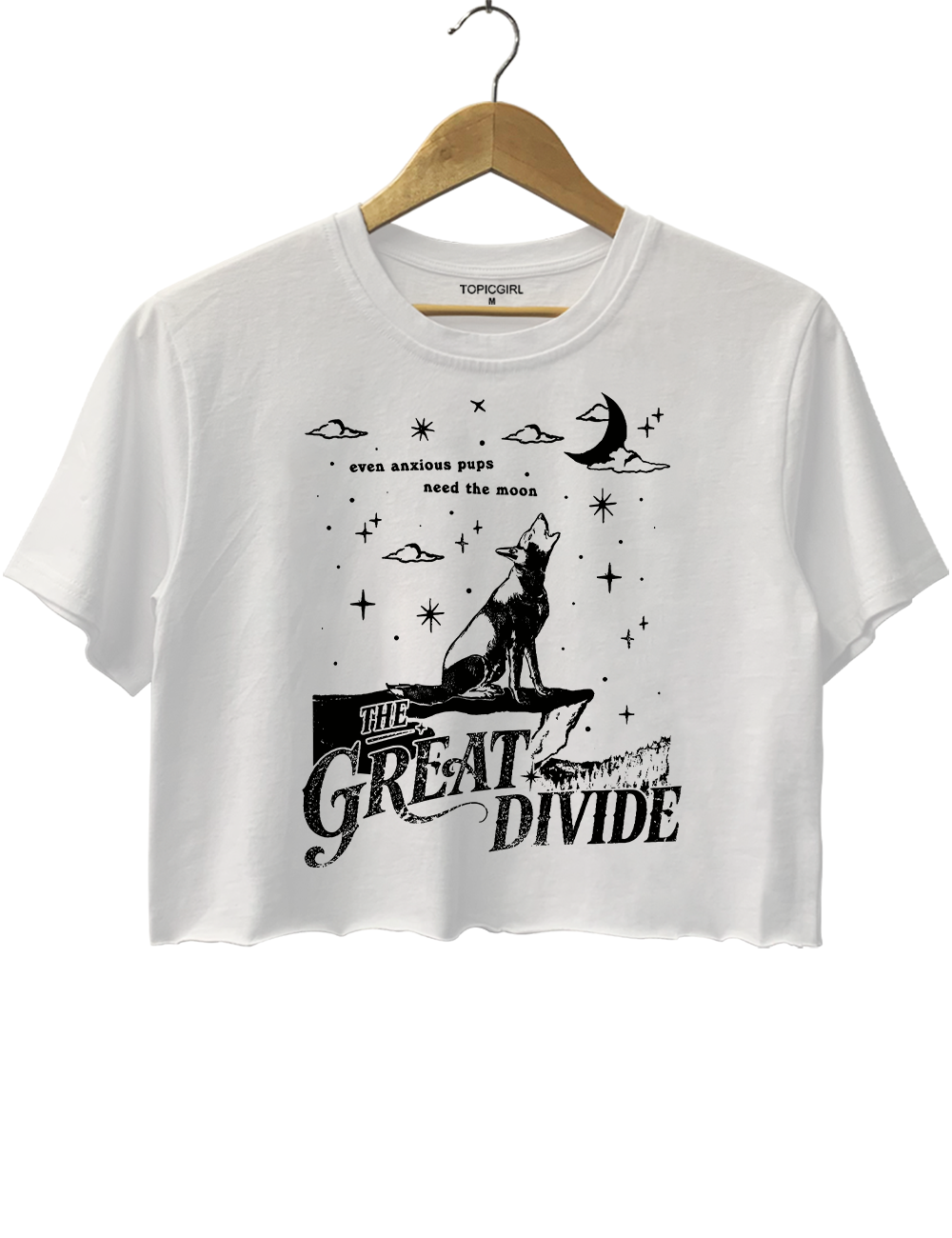 Even Anxious Pups Need The Moon The Great Divide Crop Top