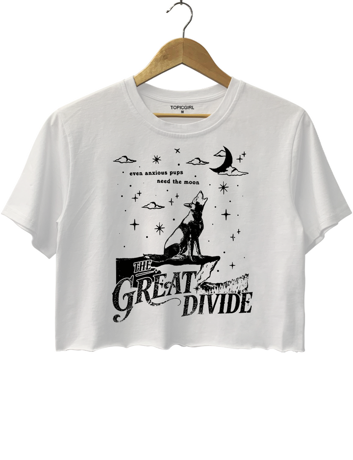 Even Anxious Pups Need The Moon The Great Divide Crop Top