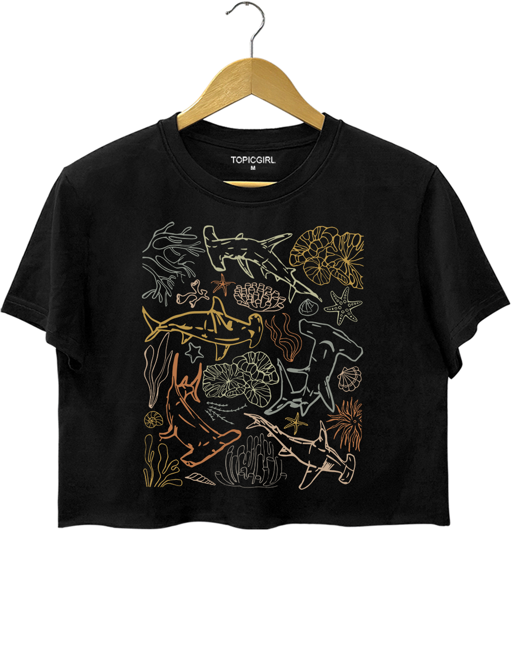 Retro Shark Lover Crop Top
