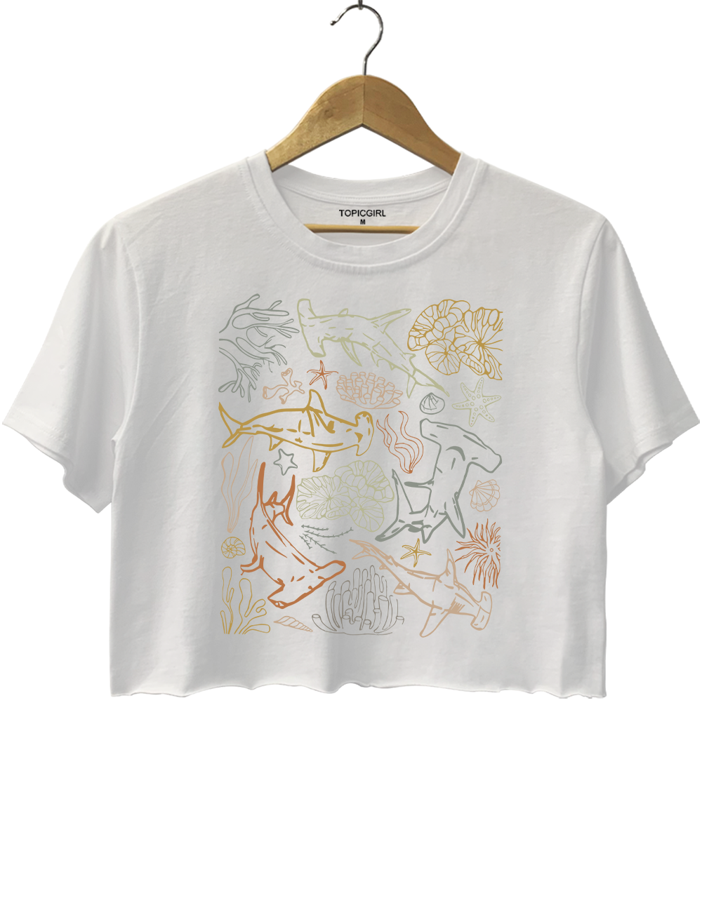 Retro Shark Lover Crop Top