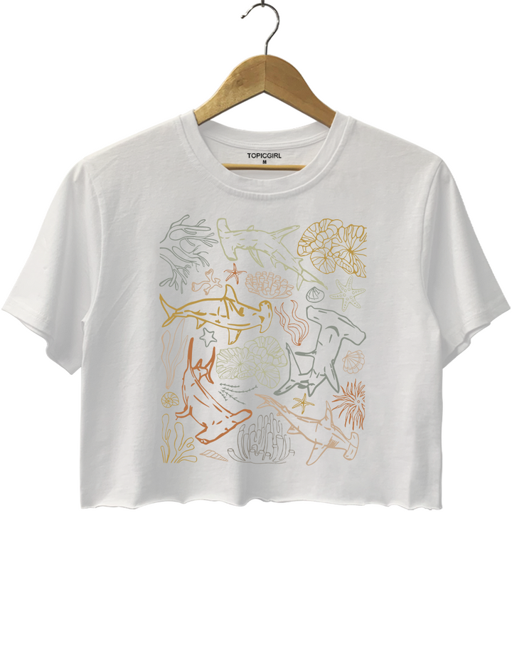 Retro Shark Lover Crop Top