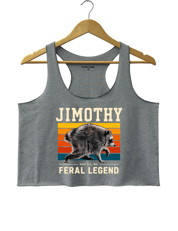 Retro Jimothy Raccoon Seattle Feral Crop Tank Top