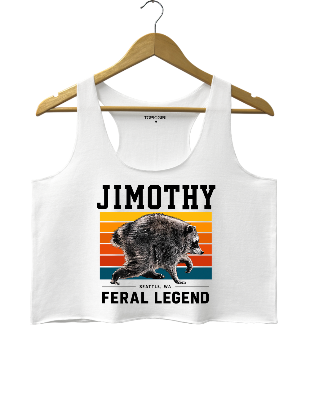 Retro Jimothy Raccoon Seattle Feral Crop Tank Top